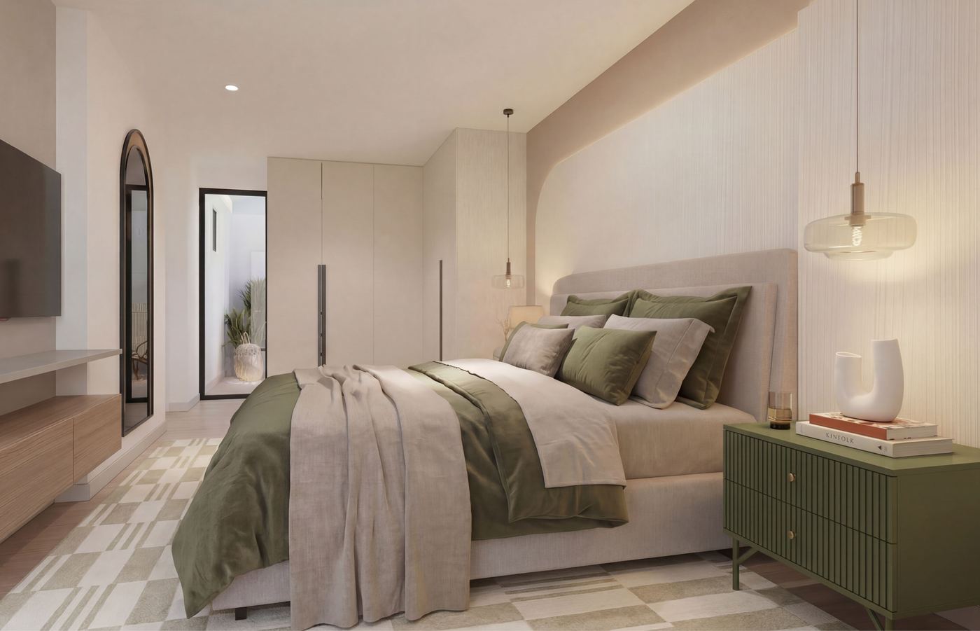 Dormitorio principal, opción 1: clóset en L