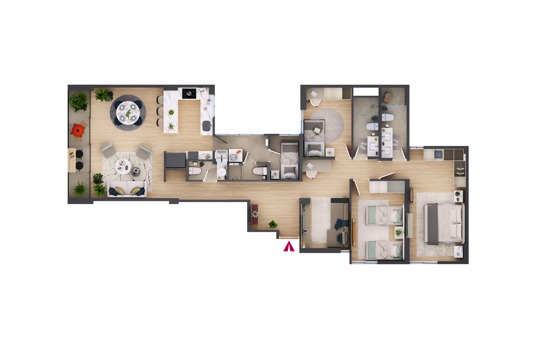 Plano del departamento tipología A