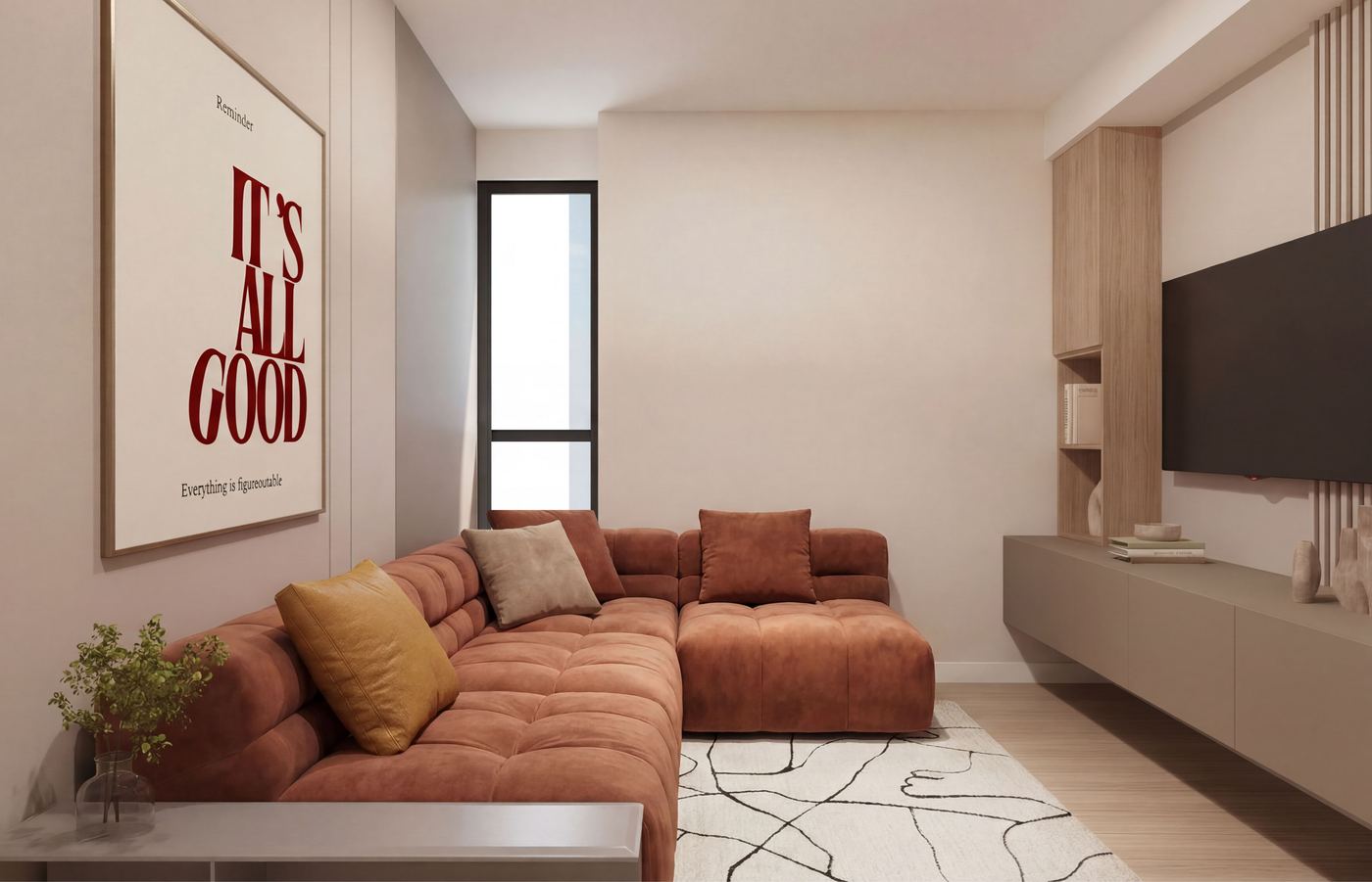 Sala de estar, opción 1: mueble de TV