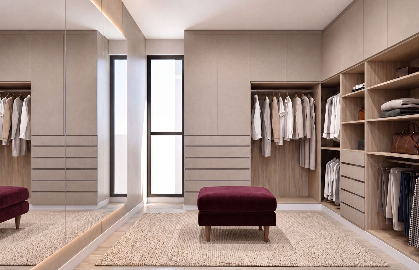 Sala de estar, opción 2: walk-in clóset